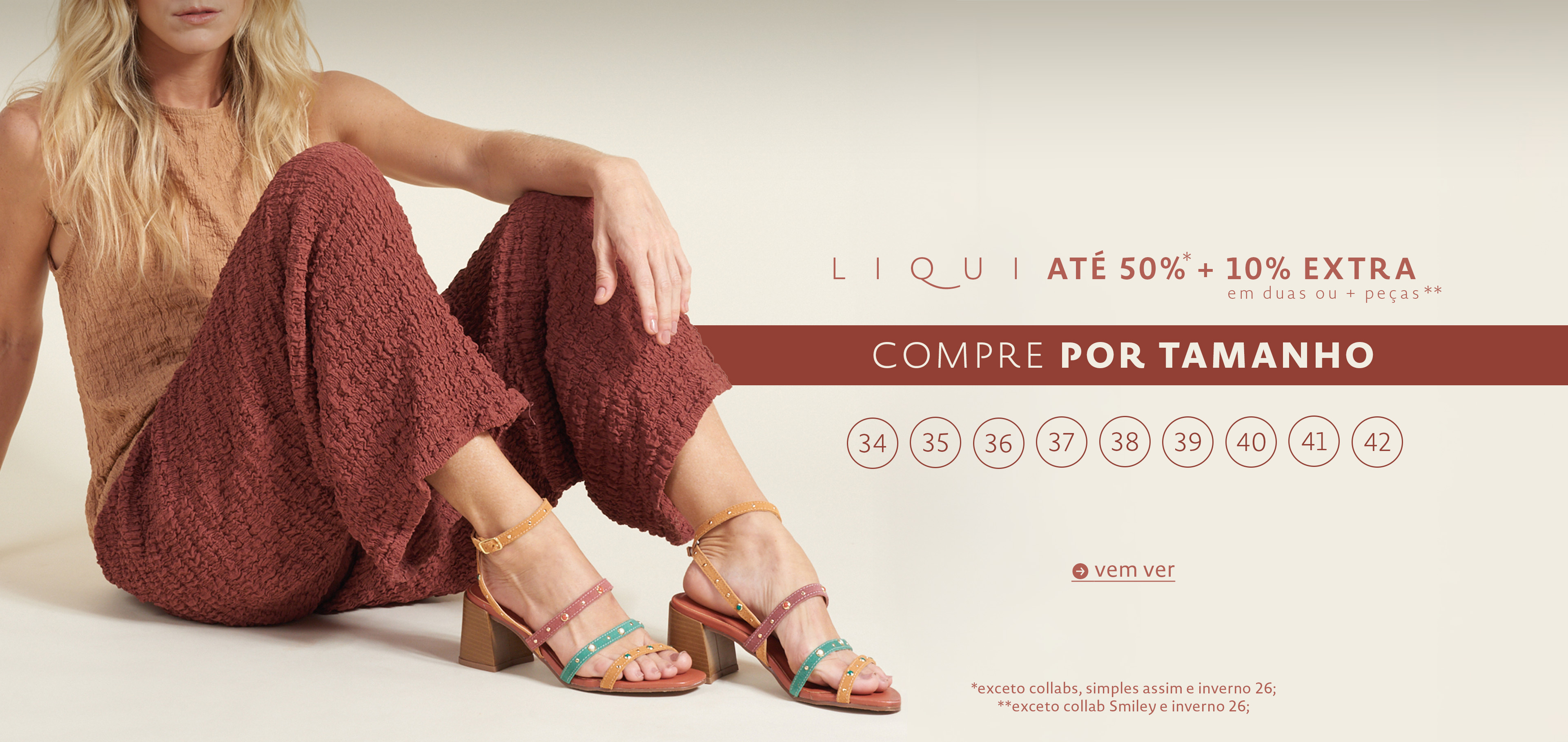 Liqui sapatos por tamanho